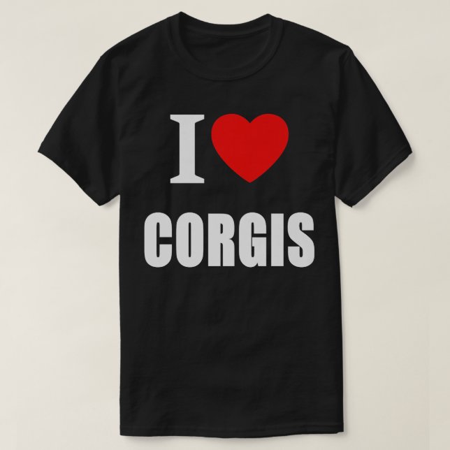 Camiseta Eu Amo Corgis Para Homens Mulheres Proprietárias D (Frente do Design)