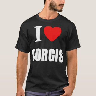Camiseta Eu Amo Corgis Para Homens Mulheres Proprietárias D