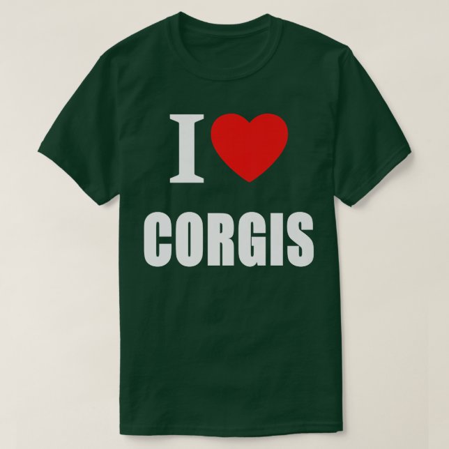 Camiseta Eu Amo Corgis Para Homens Mulheres Proprietárias D (Frente do Design)