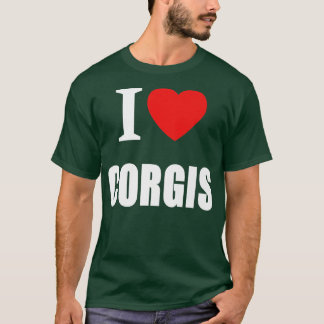 Camiseta Eu Amo Corgis Para Homens Mulheres Proprietárias D