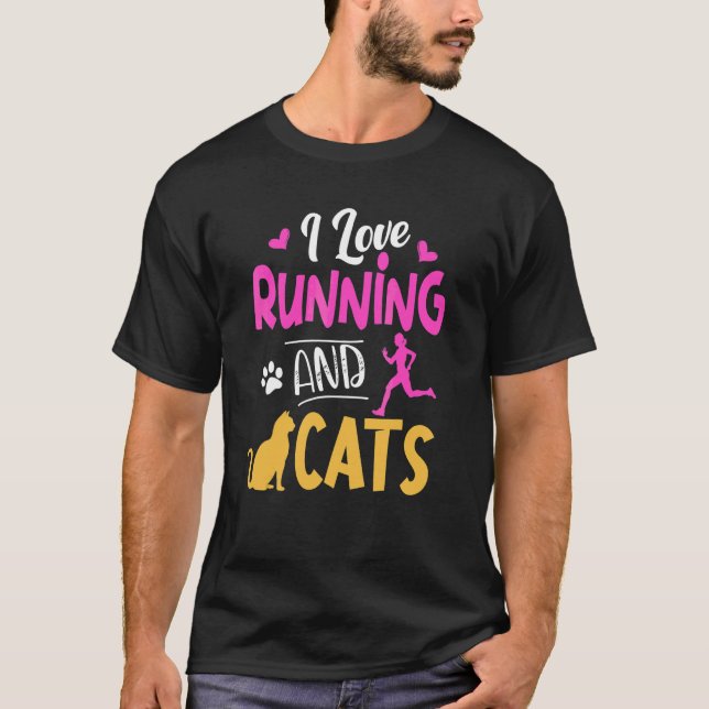 Camiseta Eu Amo Correr Gata Mulher Corredora (Frente)