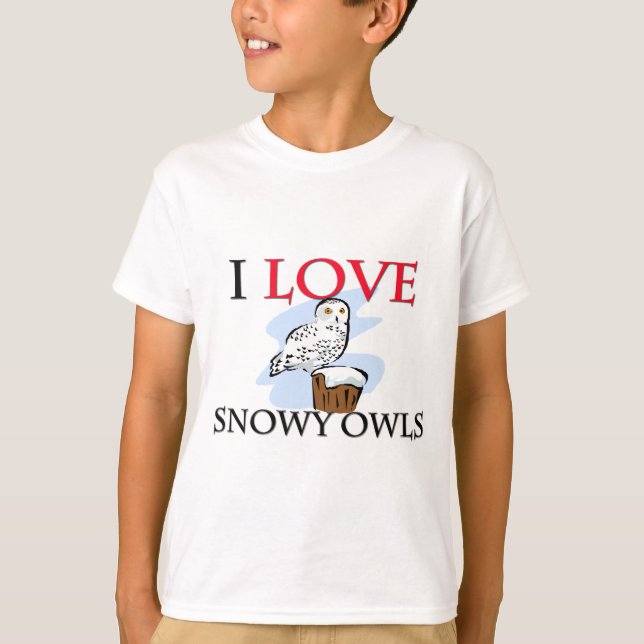 Camiseta Eu Amo Corujas De Neve (Frente)