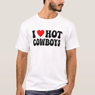 Camiseta Eu Amo Cowboys Quentes - Design Retro