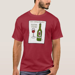 CAMISETA EU AMO COZINHAR COM VINHO ÀS VEZES QUE EU O PNHO