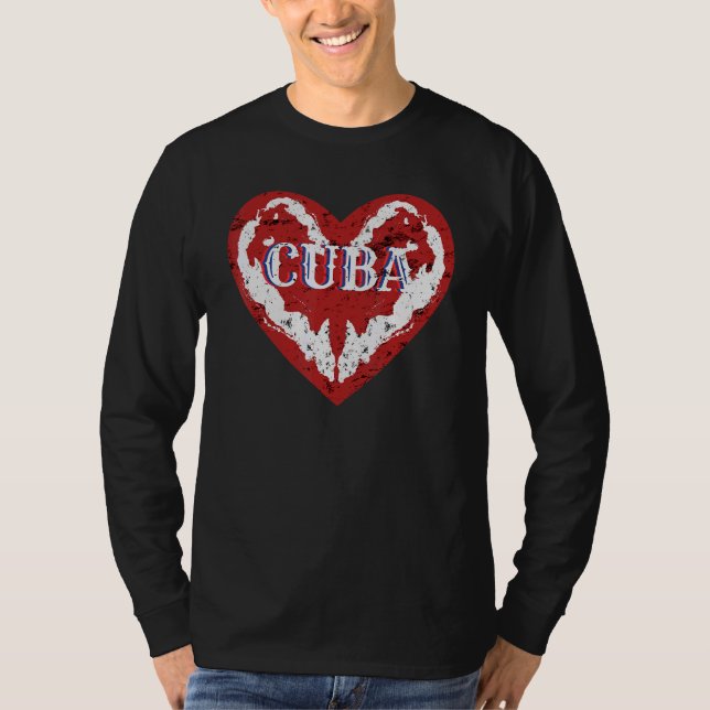 Camiseta Eu Amo Cuba Heartland Life Island Forming Heart Yo (Frente)