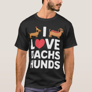 Camiseta Eu Amo Dachshunds Ilustração Divertida com Estilo