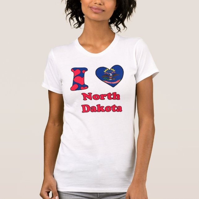 Camiseta Eu amo Dakota do Norte (Frente)
