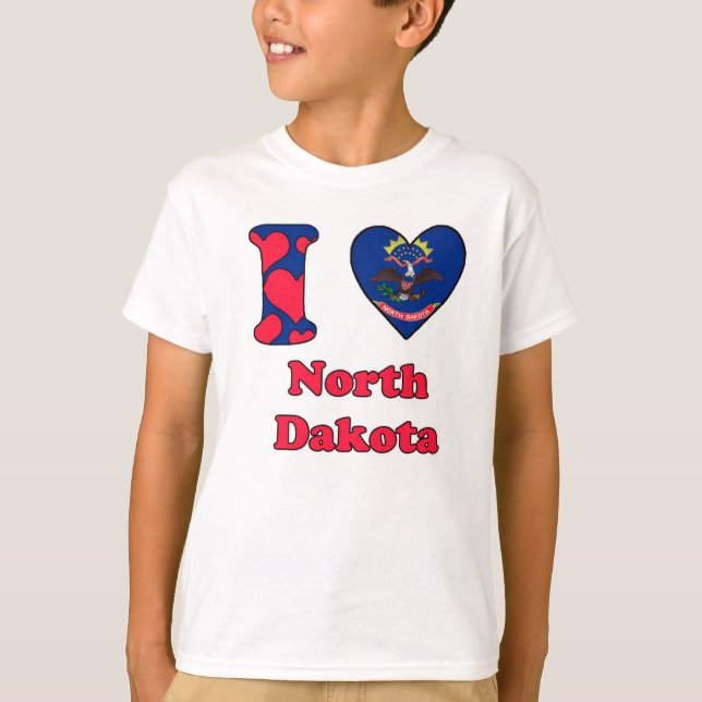 Camiseta Eu amo Dakota do Norte (Frente)