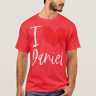 Camiseta Eu Amo Daniel Name Personalizado Menina Mulher BFF