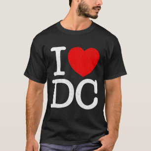 Camiseta Eu Amo Dc Washington Envelhecido I Ele Dc
