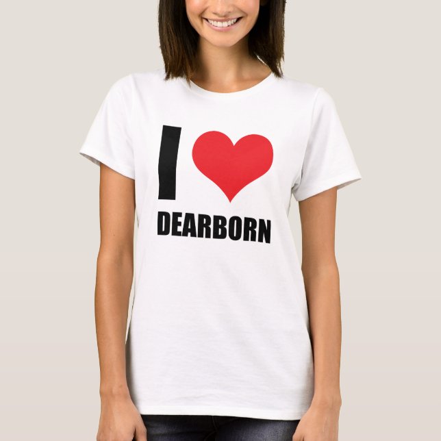 Camiseta Eu amo Dearborn (Frente)