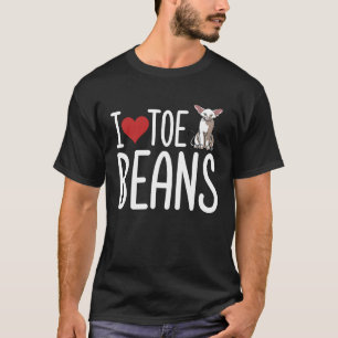 Camiseta Eu Amo Dedos de Gato Gato Oriental de Pelo Curto