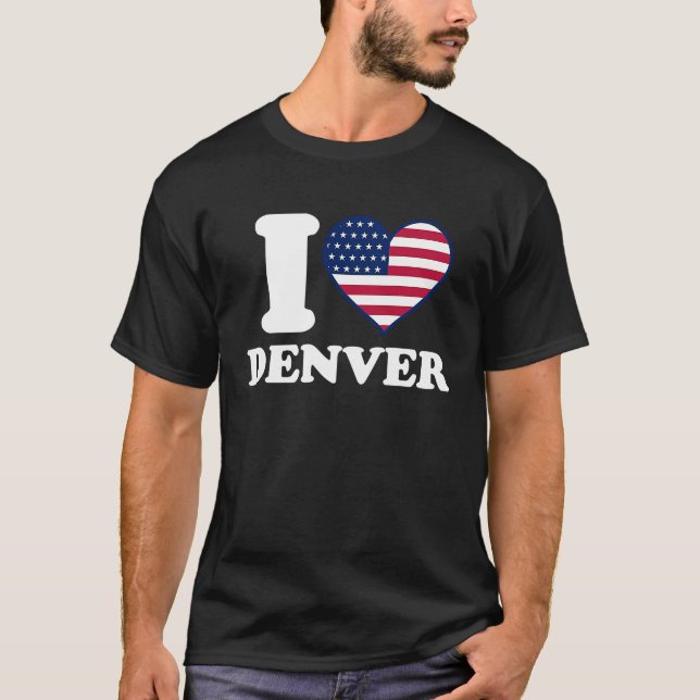 Camiseta Eu amo Denver. Eu coração Denver (Frente)