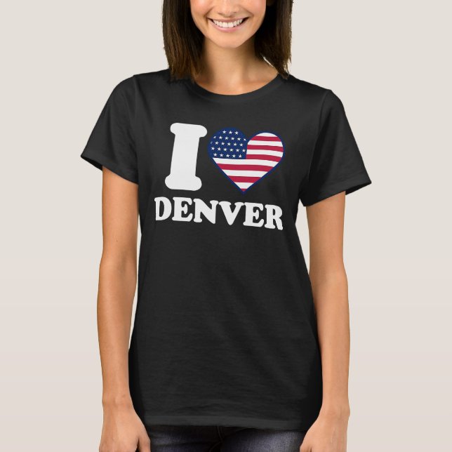 Camiseta Eu amo Denver. Eu coração Denver (Frente)