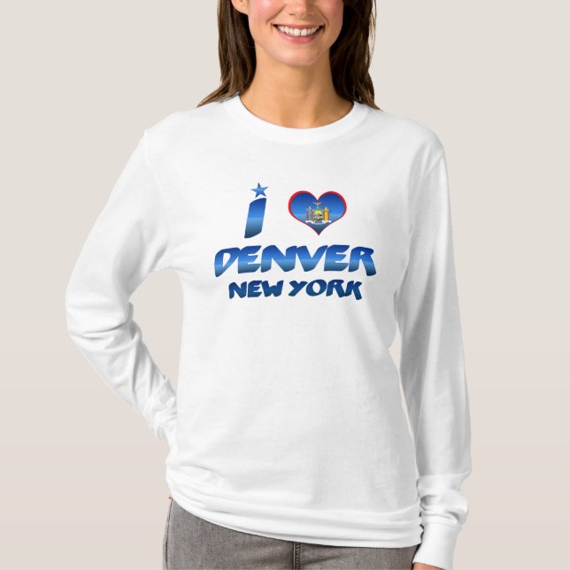 Camiseta Eu amo Denver, New York (Frente)