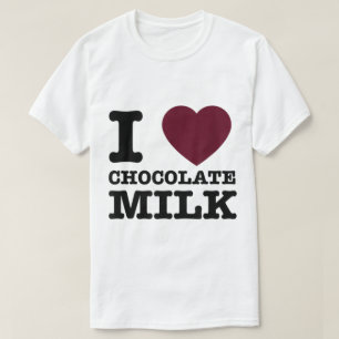 Camiseta Eu Amo Design de Leite com Chocolate