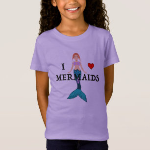 Camiseta Eu Amo Design de Sereias - T-Shir De Bela Jersey P