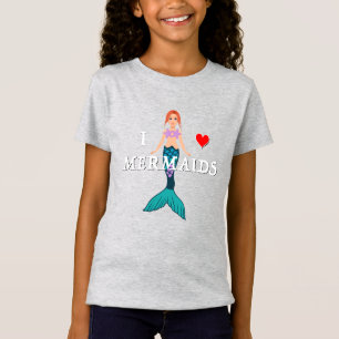 Camiseta Eu Amo Design de Sereias - T-Shir De Bela Jersey P