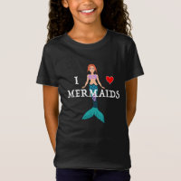 Eu Amo Design de Sereias - T-Shir De Bela Jersey P
