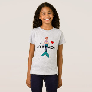Camiseta Eu Amo Design de Sereias - T-Shir De Bela Jersey P