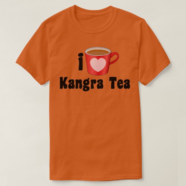 Camiseta Eu amo Designs de Kangra Tea para amantes de chá (Frente do Design)