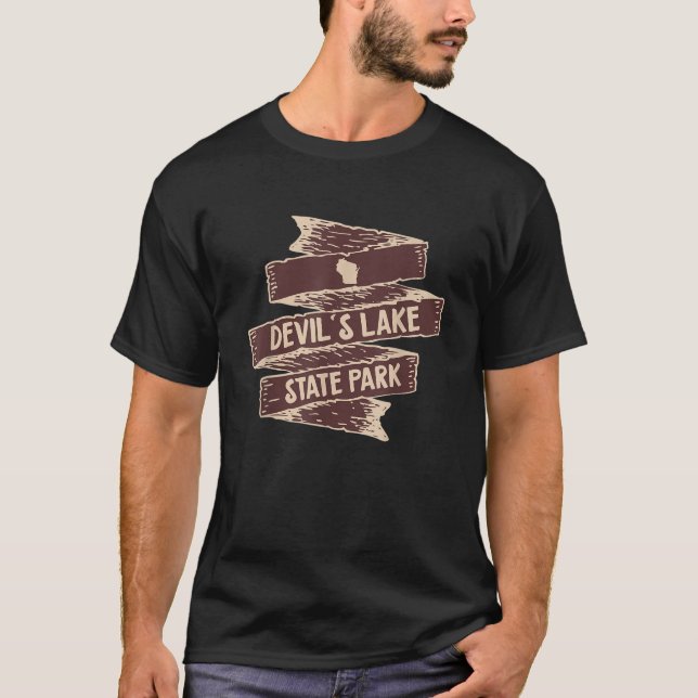 Camiseta Eu Amo Devils Lake State Park Wisconsin WI A Camin (Frente)