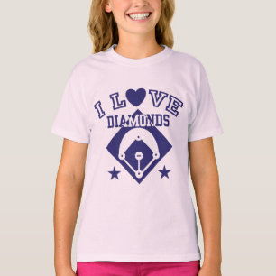 Camiseta Eu Amo Diamantes Baseball