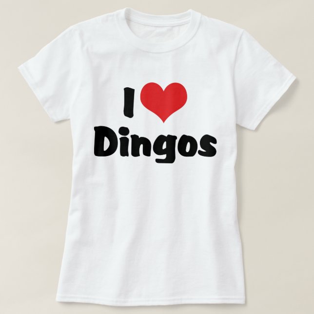 Camiseta Eu Amo Dingos do Coração (Frente do Design)