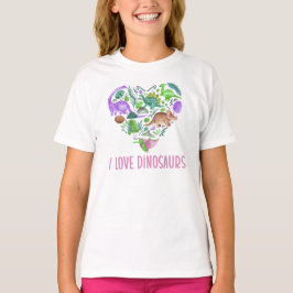 Camiseta Eu Amo Dinossauros, Coração de Dinossauro no Dia d