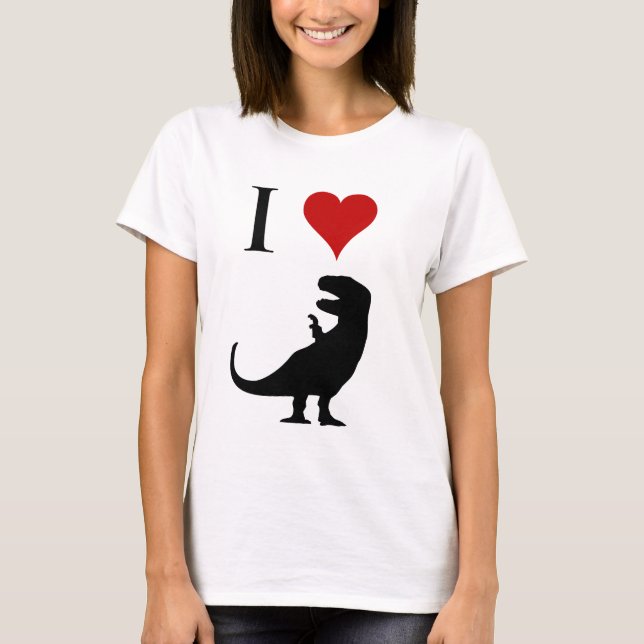 Camiseta Eu amo dinossauros - T-Rex (Frente)