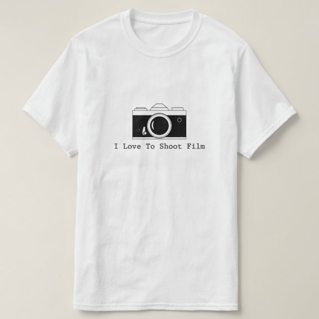 Camiseta Eu amo disparar no filme (Frente do Design)