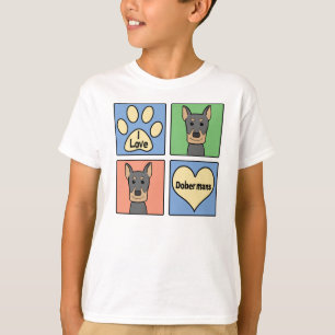 Camiseta Eu amo Dobermans