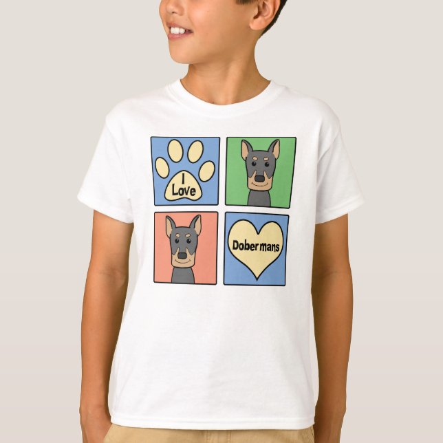 Camiseta Eu amo Dobermans (Frente)