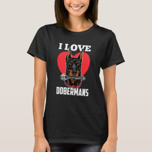 Camiseta Eu Amo Dobermans Cachorro Doberman Pet Filhote