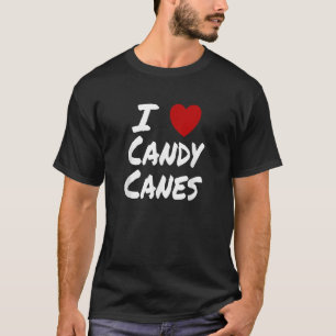 Camiseta Eu Amo Doces de Cana de Hortelã de Inverno Natal
