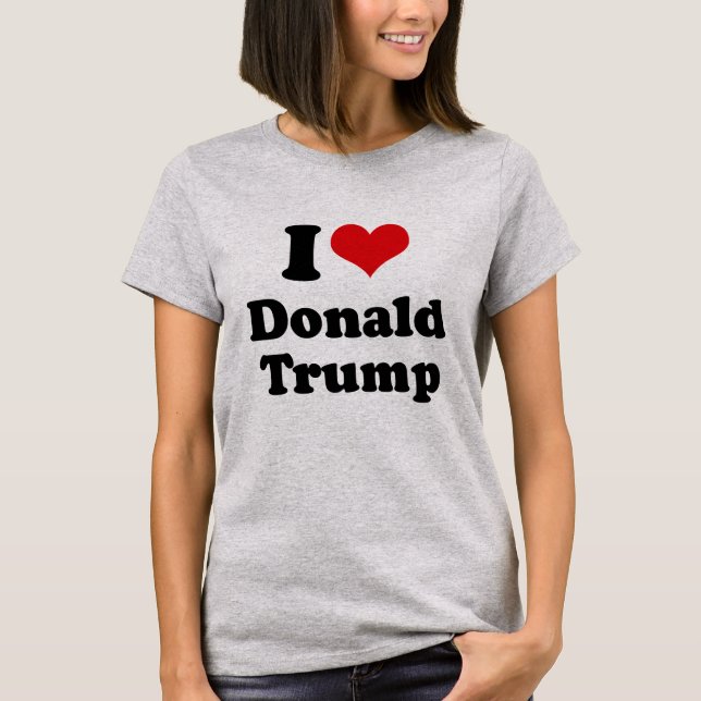 Camiseta Eu amo Donald Trump para o presidente - .png (Frente)