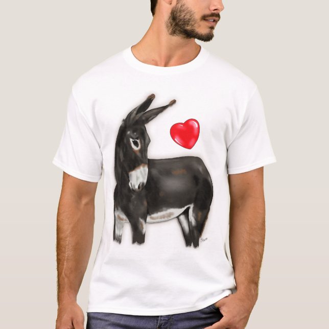 Camiseta Eu Amo Donkeys Demure Donkey (Frente)
