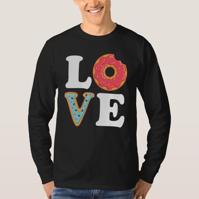 Camiseta Eu Amo Donuts Donut   Doughnut Squad   Comida Sobr (Frente)