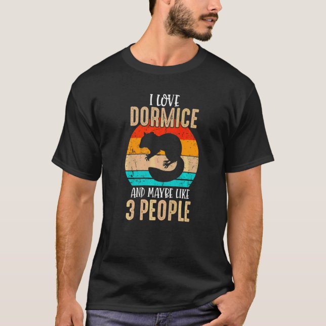 Camiseta Eu Amo Dormice African Dwarf Dormouse Exotic Pets (Frente)
