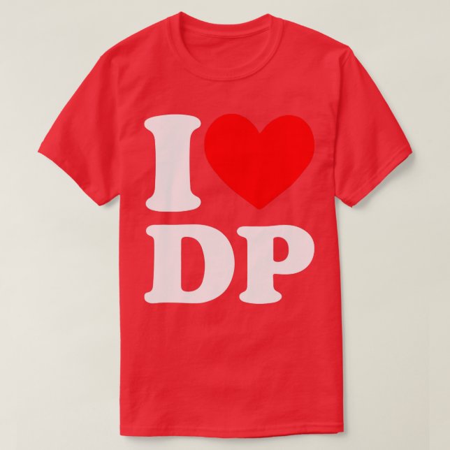 Camiseta Eu amo DP coração DP (Frente do Design)