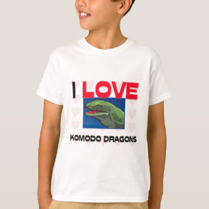 Camiseta Eu amo dragões de Komodo