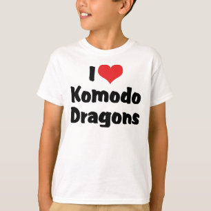 Camiseta Eu Amo Dragões-de-komodo do Coração