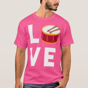 Camiseta Eu Amo Drum Drum Lover Música Drumming Presente