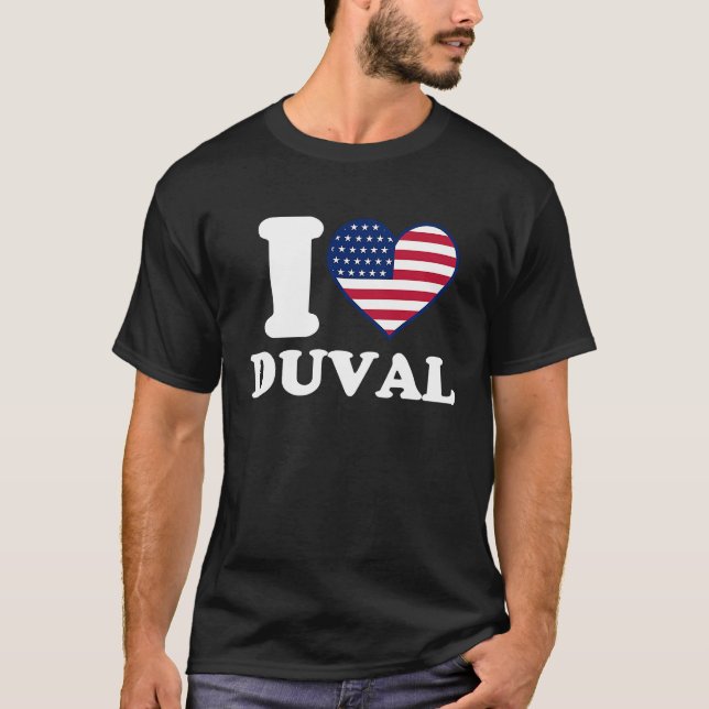 Camiseta Eu amo Duval eu coração Duval (Frente)