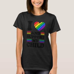 Camiseta Eu Amo E Apoio Meu Filho Gay Lésbico Arco-Íris Pr