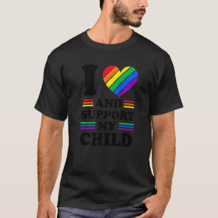 Camiseta Eu Amo E Apoio Meu Filho Gay Lésbico Arco-Íris Pr