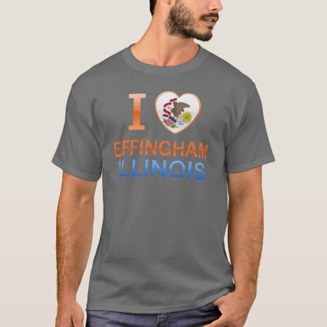 Camiseta Eu amo Effingham, IL (Frente)