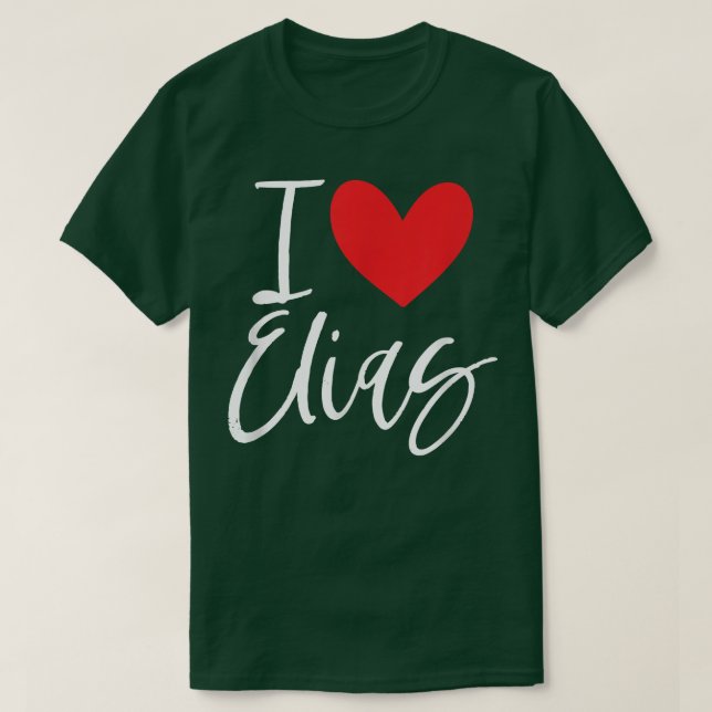 Camiseta Eu Amo Elias Nome Menina Personalizada Mulher BFF  (Frente do Design)