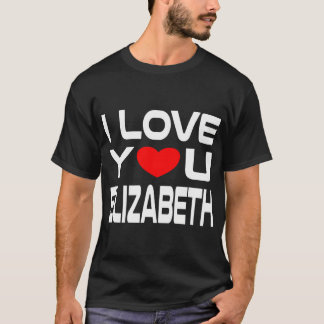 Camiseta Eu Amo Elizabeth Red Heart Design Para Dizer Amor 