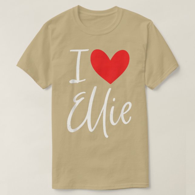Camiseta Eu Amo Ellie Name Personalised Girl Woman Bff Frie (Frente do Design)